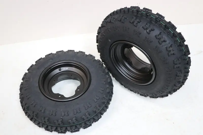 21×7×10 Front Tire & Rim Kit For Yamaha Banshee, Raptor & Yfz450 – Matte Black 1