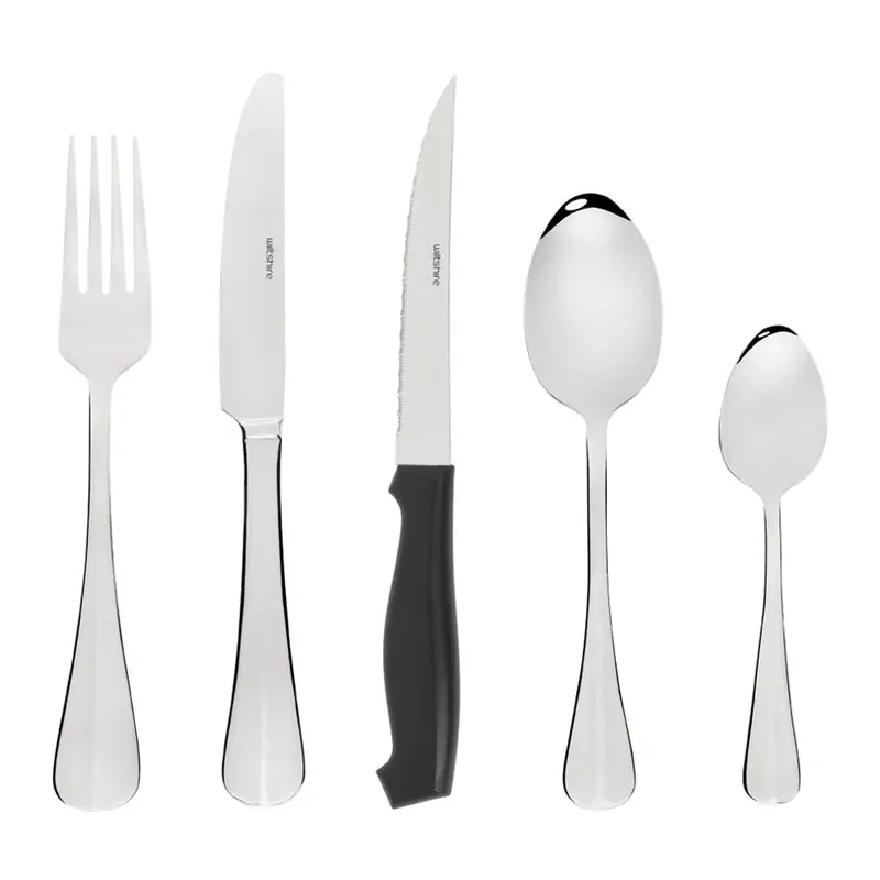 50-Piece Baguette Stainless Steel Cutlery Set With Steak Knives 1