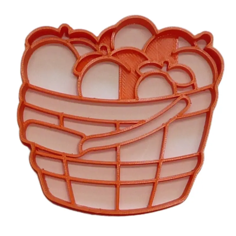 6-Pack Peach Basket Fondant Cutter – 1.75" Fruit-Picking Theme Cupcake Topper 1