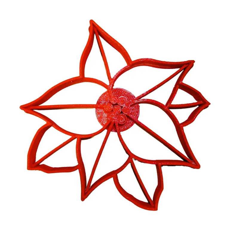 6-Pack Poinsettia Floral Fondant Cutter – Holiday Cupcake Decoration, 1.75 Inch Fd2229 1