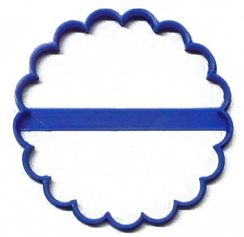 6-Piece 16-Scallop Round Plaque Fondant Cutter Set – 1.75" Detailed Frame For Cupcake Decoration 1