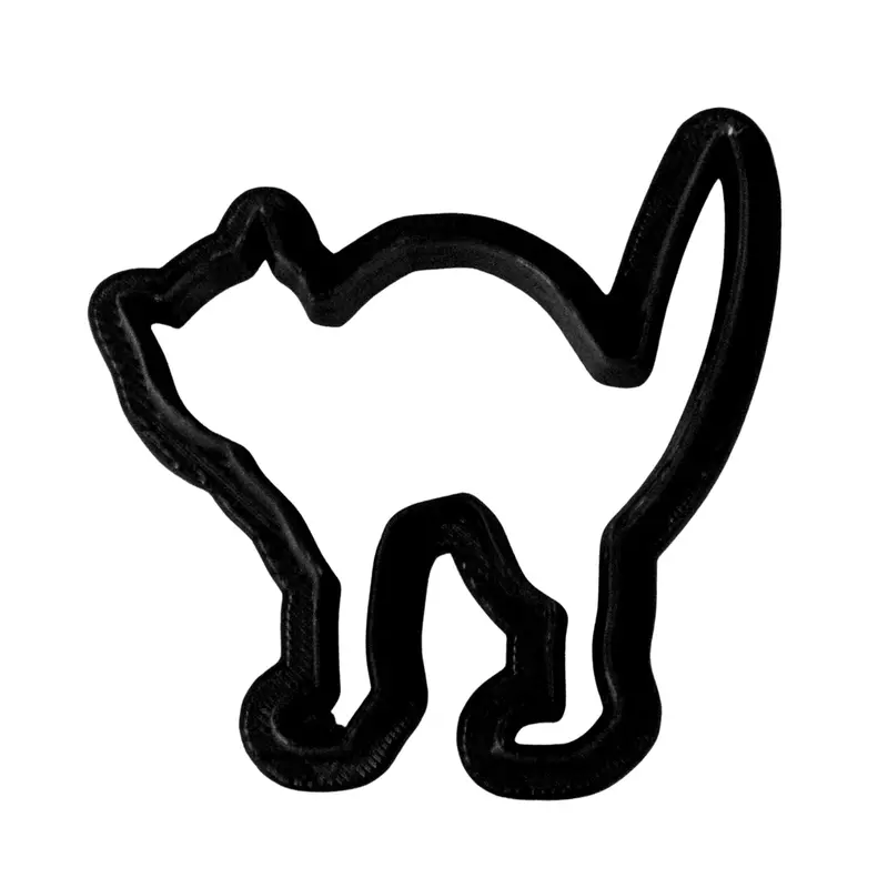 6-Piece Black Cat Outline Fondant Cutter Set – 1.75 Inch Spooky Halloween Cupcake Decor (Usa Made, Fd115) 1