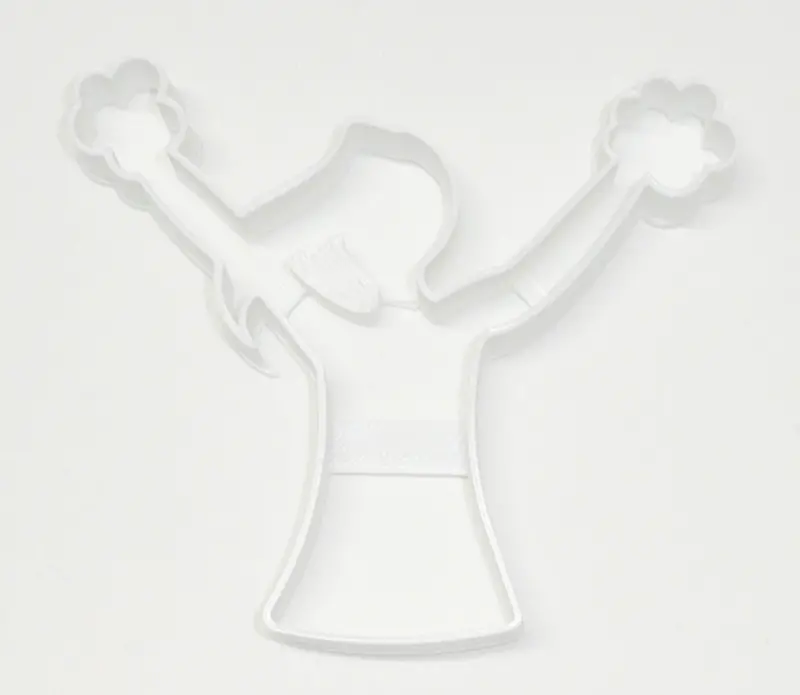 6-Piece Cheerleader Pom-Pom Fondant Cutter Set – Fun, Festive Dessert Decoration Tool (Fd3422) 1