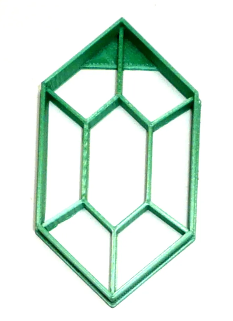 6-Piece Green Gemstone Fondant Cutter Set – 1.75 Inch, Sparkling Crystal-Style Baking Cutters 1
