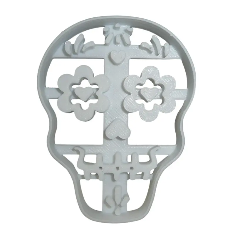 6-Piece Intricate Sugar Skull Fondant Cutter Set – 1.75" Day Of The Dead Cupcake Topper, Fda-Safe Fd3618 1