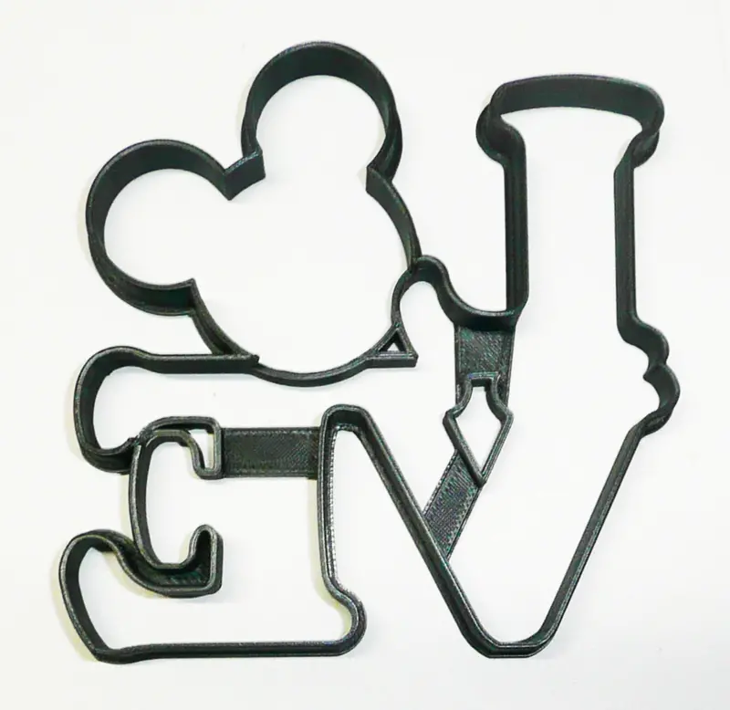 6-Piece Mickey Mouse Head With 'Love' Text Fondant Cutter – 1.75" Themed Cupcake Topper – Fd3326 1
