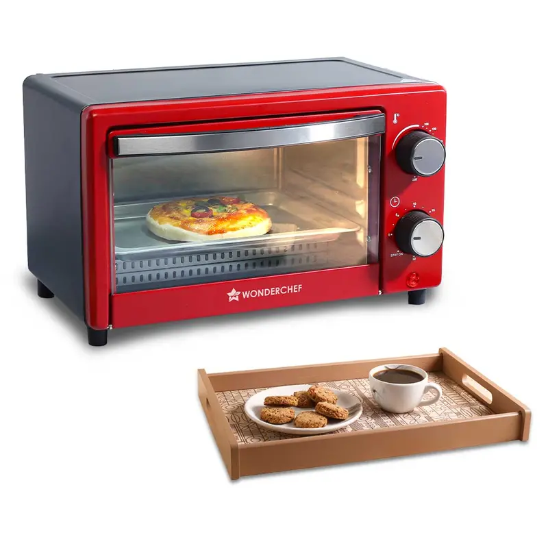 9L Compact Otg + Wooden Tray Gift Set – Ideal For Small Kitchens, Baking & Grilling With Heat-Resistant Window 1