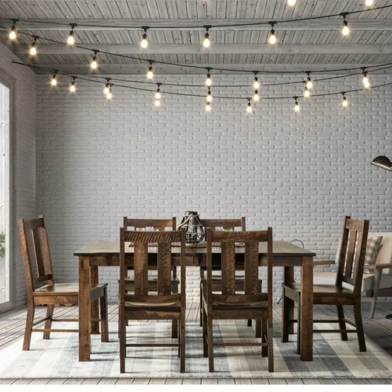 Alamo Farmhouse-Style Dining Set With Matching Table And Seating 1