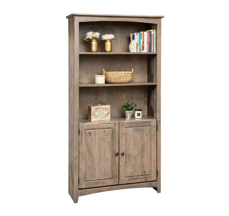 Alder Shaker Enclosed Bookcase With Doors (36" W × 72" H) 1