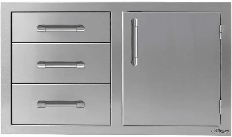 Alfresco 32-Inch Soft-Close Door With Triple Drawer Unit – Left/Right Configurable (Axe-Ddc-L/R-Sc) 1