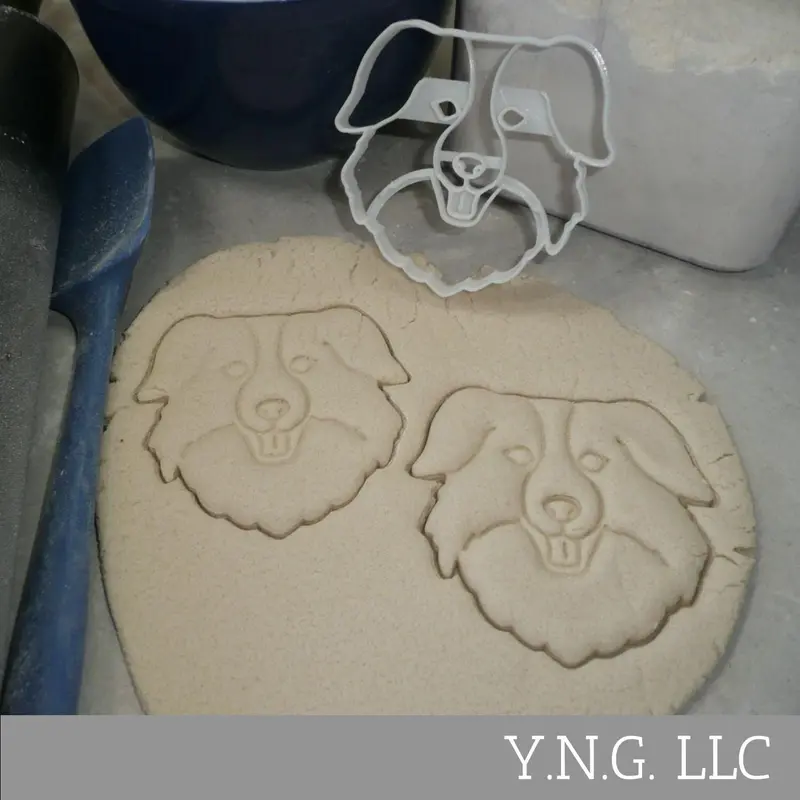 Australian Shepherd Dog Face Cookie Cutter – Herding Breed Design, Made In Usa Pr4528 1