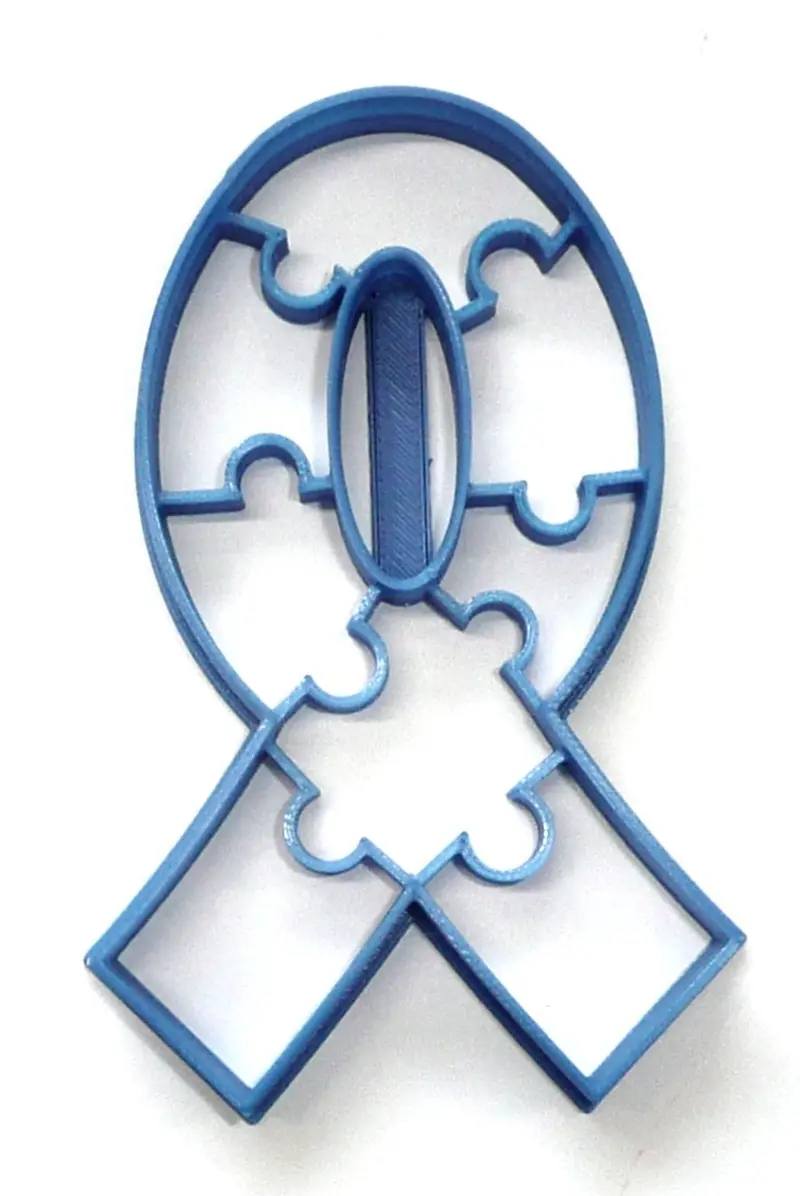 Autism Awareness Ribbon Fondant Cutter Pack – 6X Supportive Cupcake Decor, 1.75", Fd4412 1