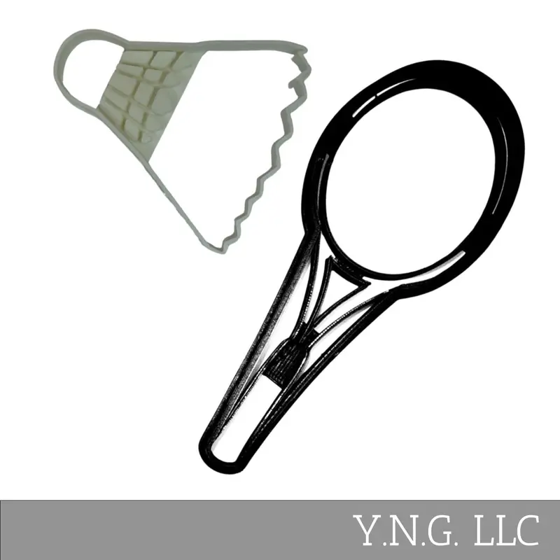 Badminton Cookie Cutters: Shuttlecock And Racket Duo (2-Piece, Usa-Made) 1