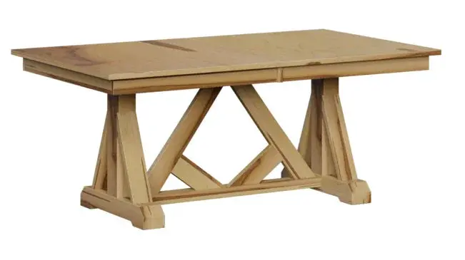 Bailey Industrial-Style Trestle Dining Table With Reclaimed Wood Top 1