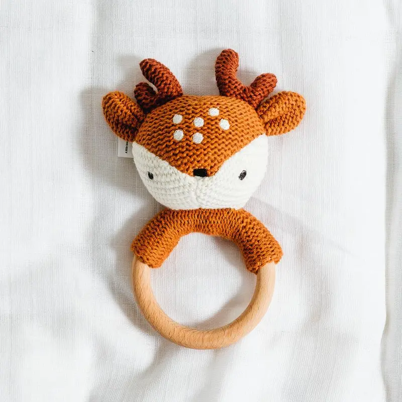 Bambi-Inspired Deer-Shaped Baby Rattle 1