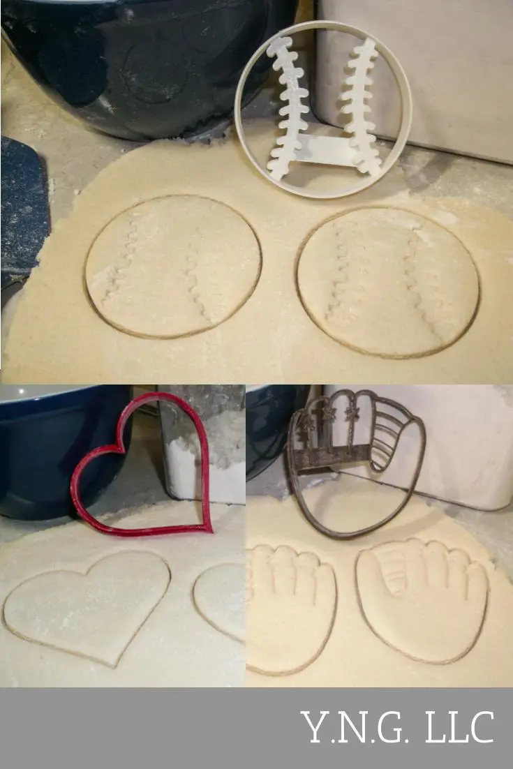Baseball-Inspired Valentine Cookie Cutters – 3-Piece 'You’Re A Catch' Mitt & Ball Set 1