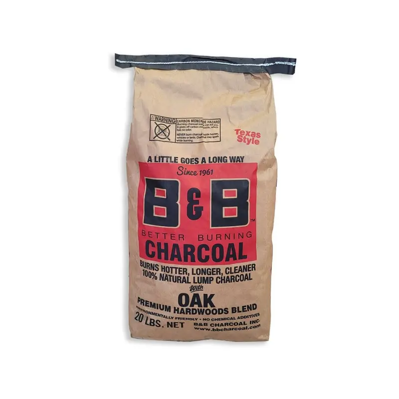 B&B Oak Lump Charcoal – Premium Natural Fuel, 20 Lb Bag 1