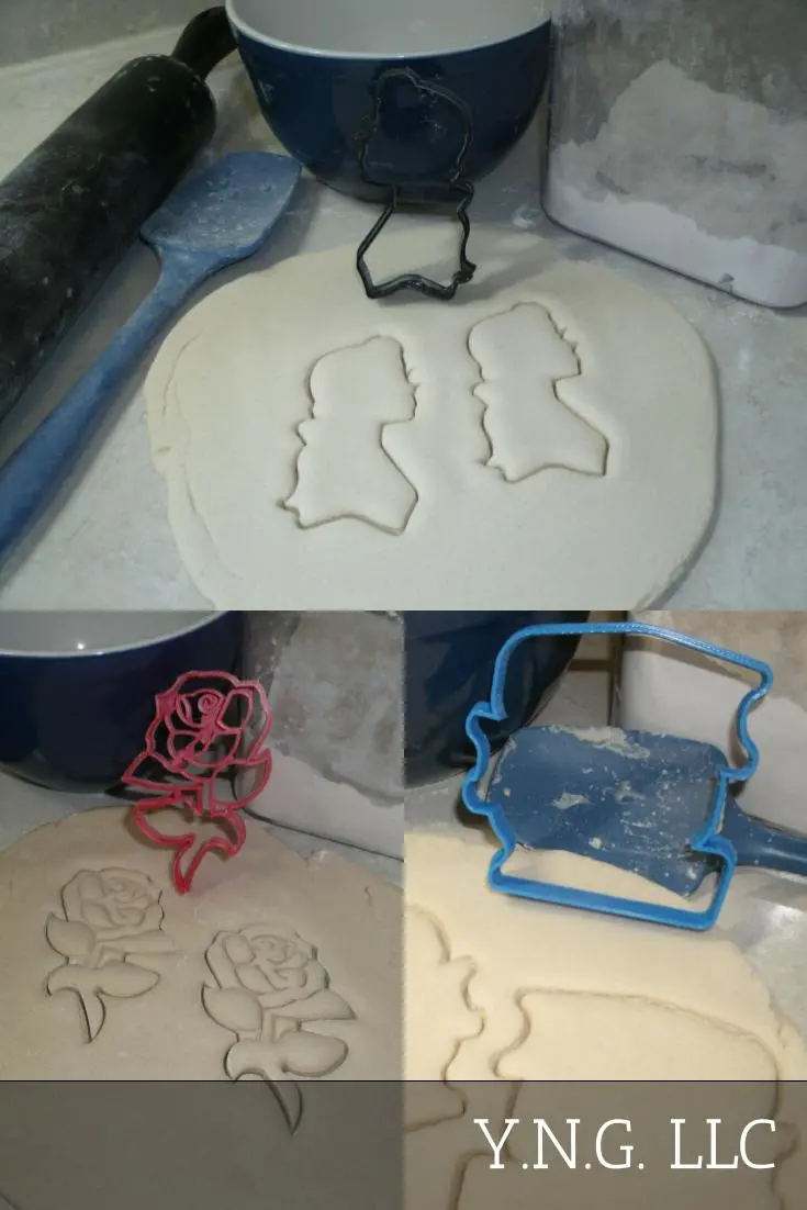 Beauty And The Beast Cookie Cutters – Belle, Rose & Book Shapes, Set Of 3, Usa-Made 1