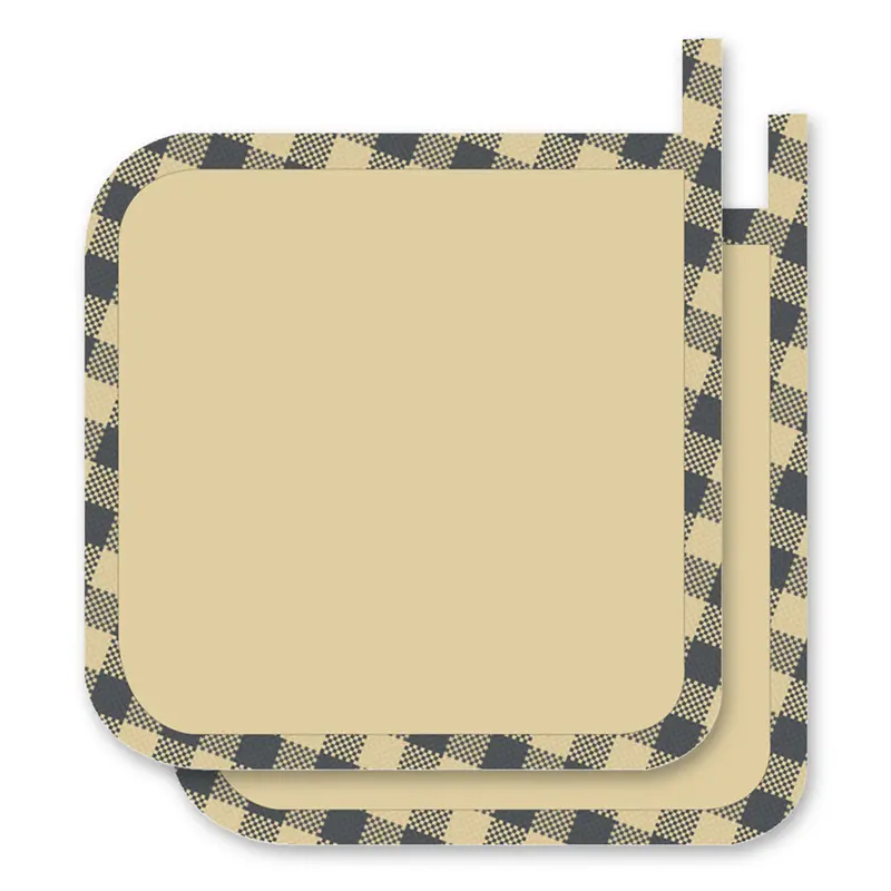 Beige Fabric Waterstone Pot Holder Set – 2-Piece Heat-Resistant Kitchen Accessory 1