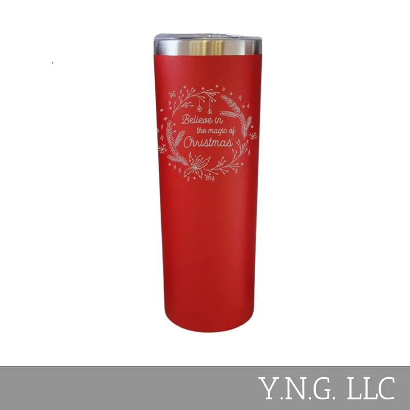 Believe In Christmas Magic Red 20Oz Skinny Tumbler La5165 1