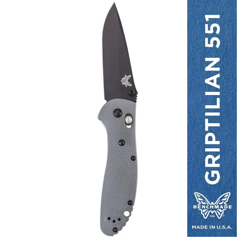 Benchmade Griptilian 551Bk-1 – Standard Black-Coated Edition, Reliable Everyday Carry 1
