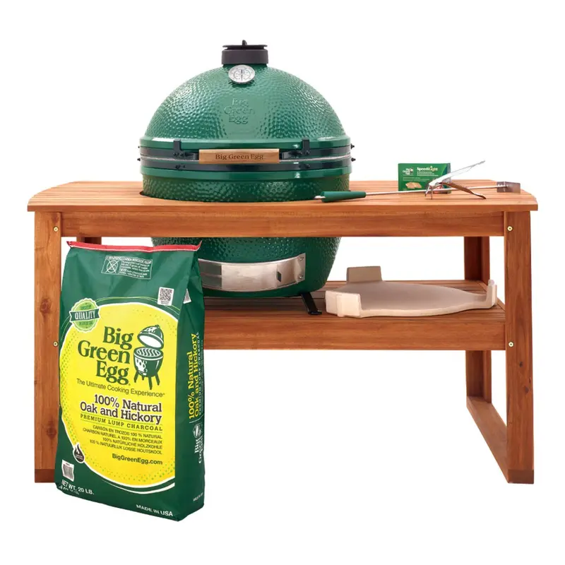 Big Green Egg Xlarge Ceramic Grill + Acacia Wood Table Bundle – Online Exclusive 1