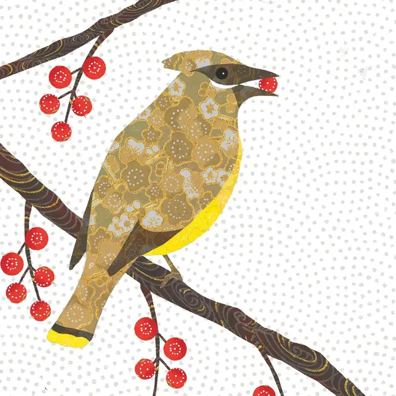 Bird & Berries Festive Paper Beverage Napkins 1