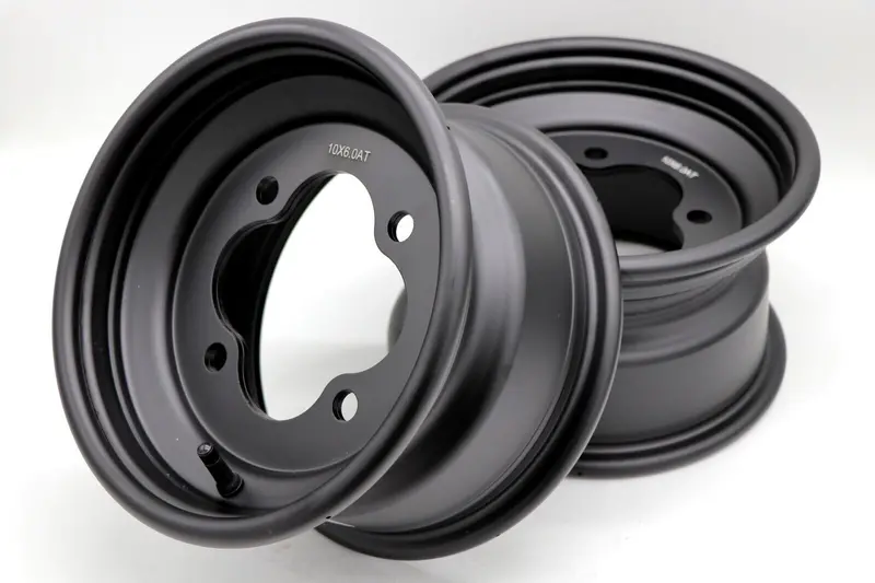 Black 10-Inch Front Aluminum Atv Wheels – 4X144 Bolt Pattern For Honda 450R, 400Ex, 300Ex, 250Ex 1