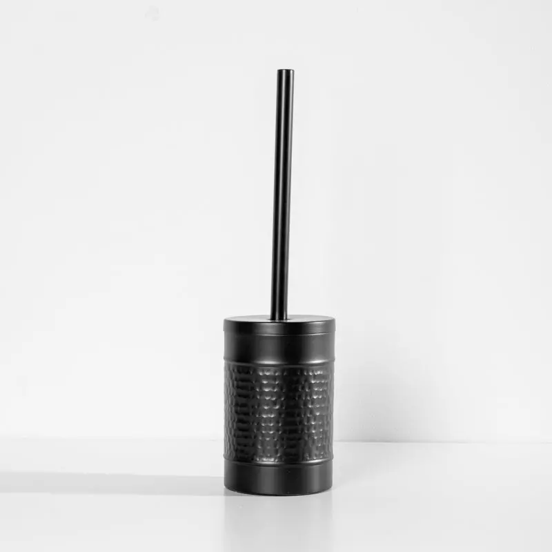 Black Hammered Metal Toilet Brush – Sleek Modern Bathroom Accessory 1