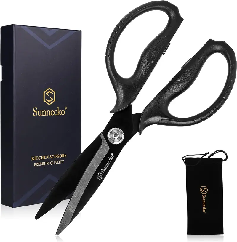 Black Titanium-Coated Kitchen Shears – Ergonomic Multi-Function Scissors 1