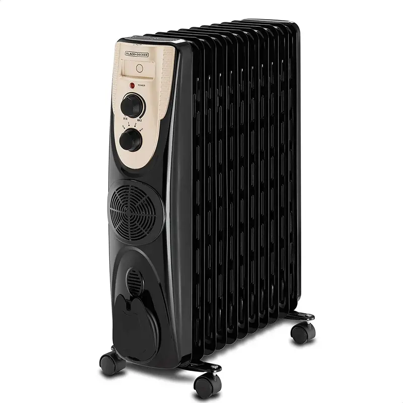 Black+Decker 2500W Oil-Filled Radiator Heater – 11-Fin, Matte Black 1