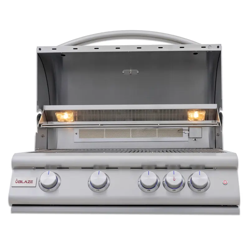 Blaze Premium Lte+ 32-Inch 4-Burner Built-In Gas Grill With Rear Infrared Burner And Lift-Assist Hood (Blz-4Lte3, Ng/Lp) 1