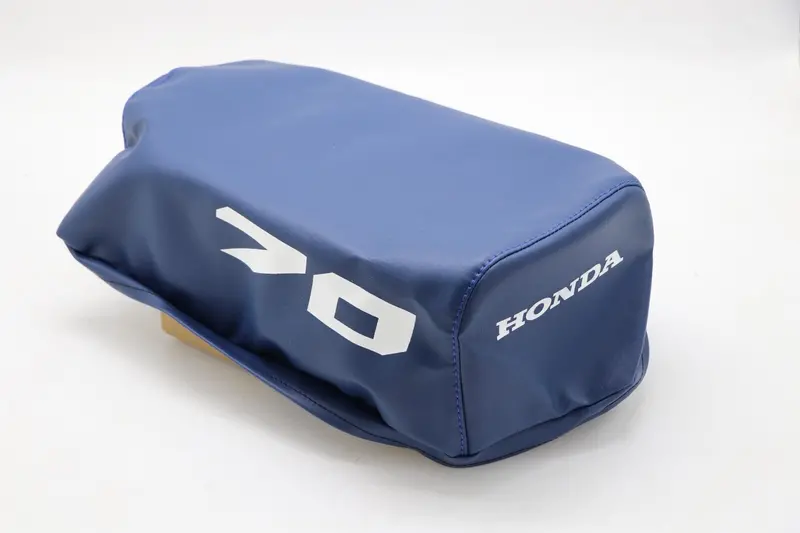 Blue Smooth Seat Cover For Honda Atc70 Featuring '70' Embroidery (1978–1985) 1