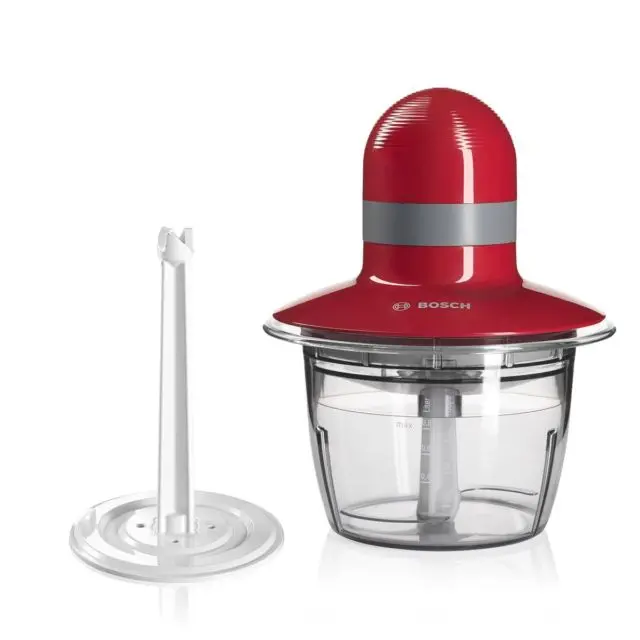 Bosch 400W Food Chopper – Ergonomic Design, Red & Grey Finish 1
