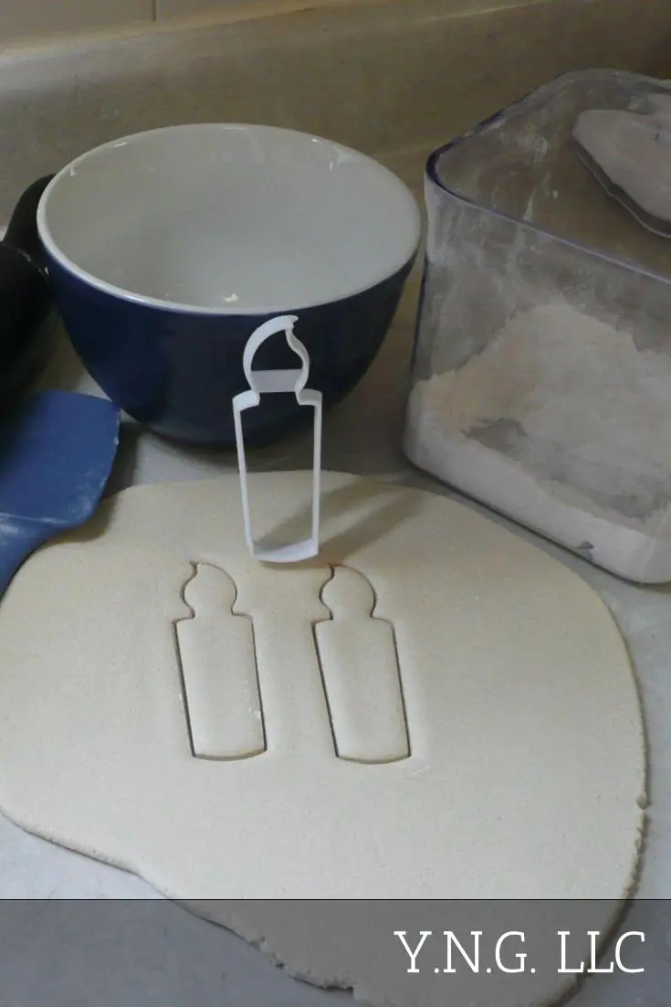 Candle & Candlestick Cookie Cutter – Flame-Topped Birthday Or Celebration Design 1