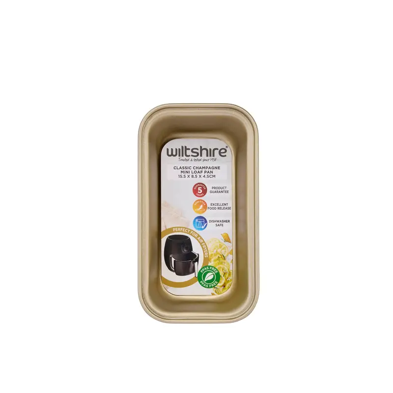 Champagne Gold Mini Loaf Pan – 15.5 Cm (Oven & Air Fryer Compatible) 1
