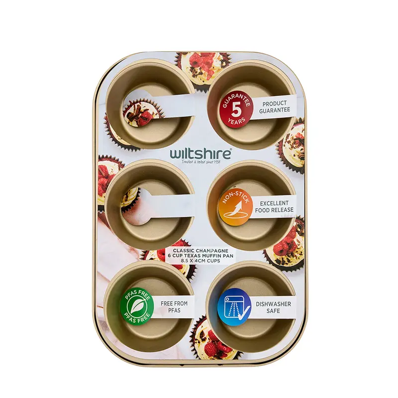 Champagne Gold Texas-Style Muffin Pan – 6 Cups 1