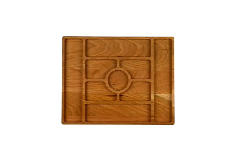 Cherry Charcuterie Board Featuring Compartments – 14" X 11" X 0.75" 1