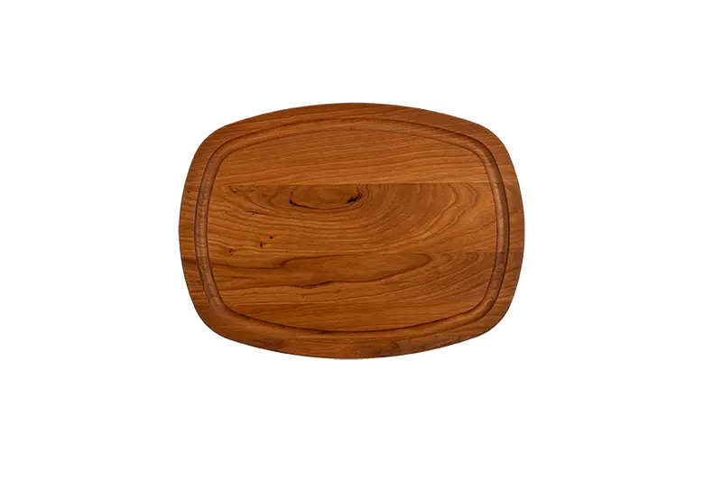 Cherry Oval Cutting Board Featuring Juice Channel – 12" X 9" X 3/4" 3