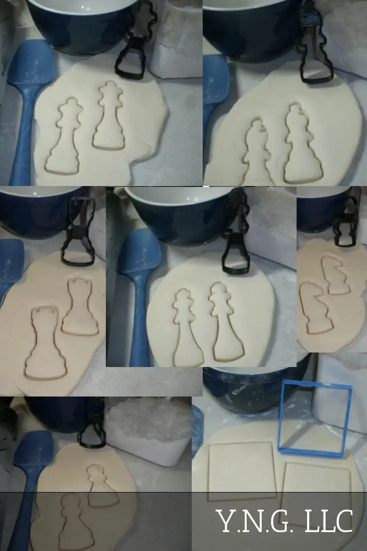 Chess Game Cookie Cutters – 7-Piece Set (King, Queen, Pawn, Board & More), Usa-Made Pr1249 1