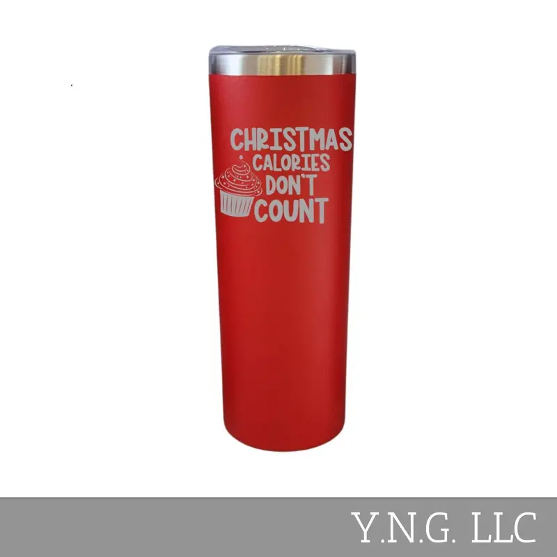 Christmas Calories Don’T Count Red 20Oz Skinny Tumbler La5167 1
