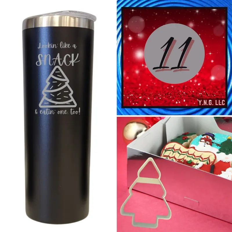 Christmas Tree Snack Cake & Skinny Tumbler Cookie Cutter Set (La6003) 1
