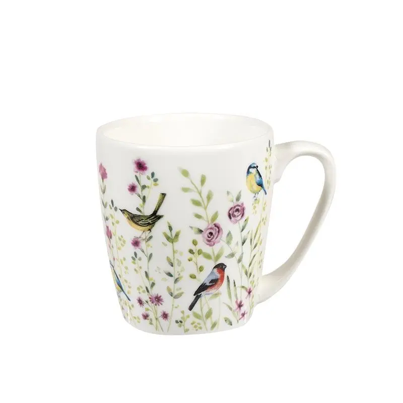 Churchill Aquarelle Acorn Mug – Pink Birdwatching Design, 300 Ml 1
