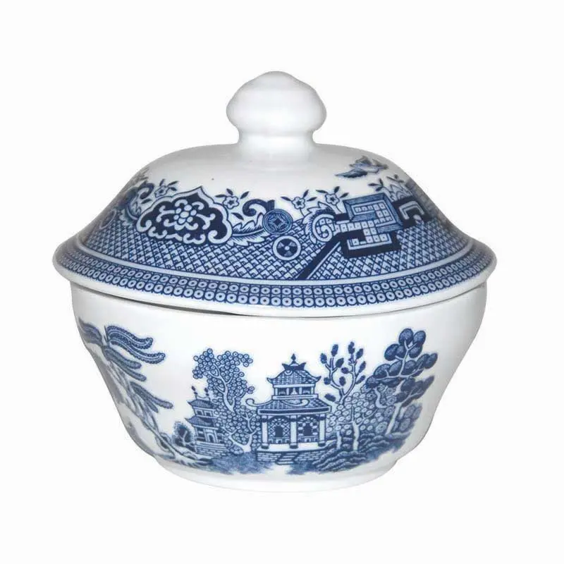 Churchill Blue Willow Georgian Sugar Bowl With Lid – 160 Ml 1