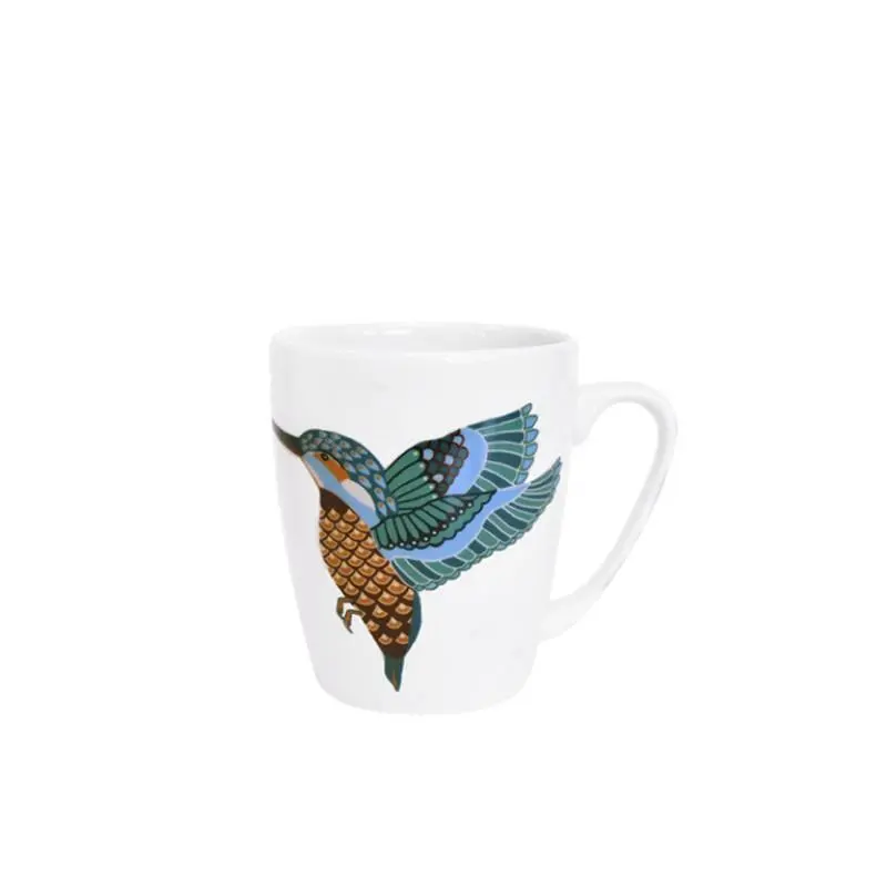 Churchill Paradise Birds Oak Kingfisher Mug – 400 Ml Bright Blue Bird Ceramic Mug 1