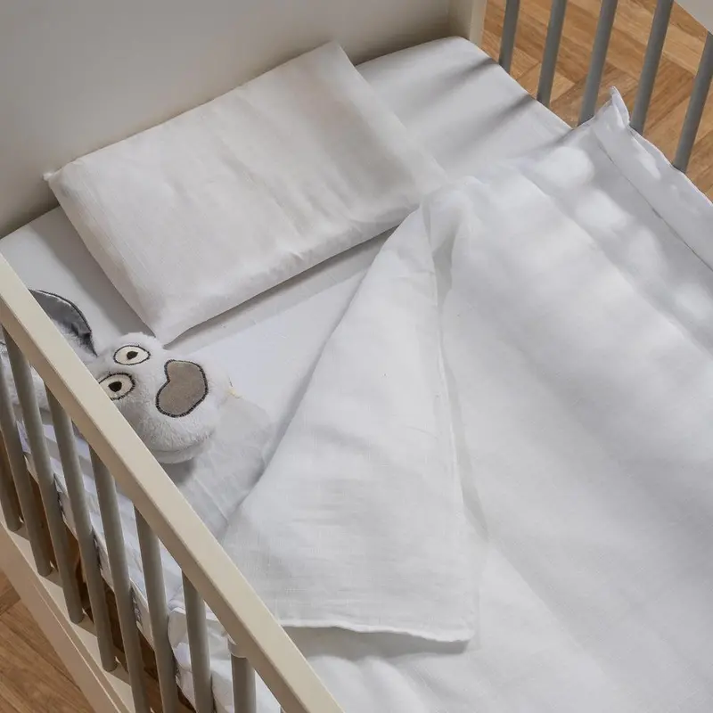 Cloud Muslin Cot Duvet Cover Set – Lightweight & Breathable 1