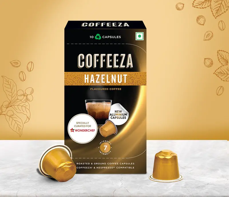 Coffeeza Hazelnut-Flavoured Arabica Coffee Capsules In Recyclable Aluminium 1