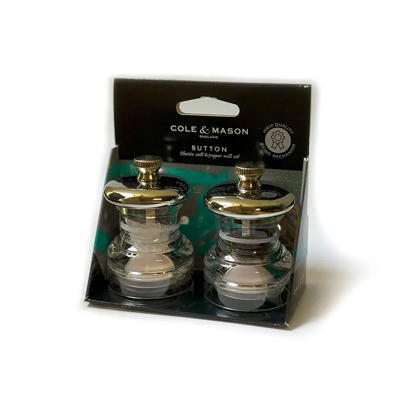 Cole & Mason Button Mini Salt And Pepper Mill Set – Adjustable Ceramic Mechanism 1
