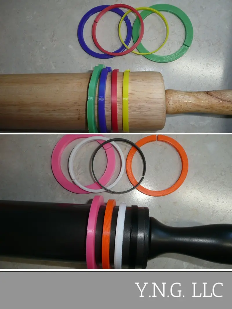Complete Rolling Pin Depth Guide Kit – 8 Pairs (2Mm–10Mm), Fits 63.5Mm & 69.65Mm Pins, Usa-Made Pr1494 1