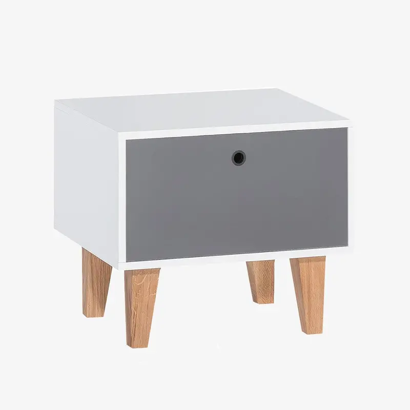 Concept Dual-Tone Bedside Table – White & Graphite 1